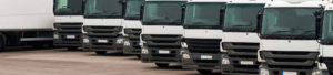 Parked fleet of lorries to promote Greenfield Risk Solutions Insurance Brokers - Motor Fleet Insurance