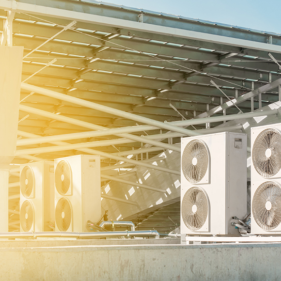 HVAC equipment operating on an office building to promote Greenfield Risk Solutions - Specialist Risk and Contractors Insurance - HVAC